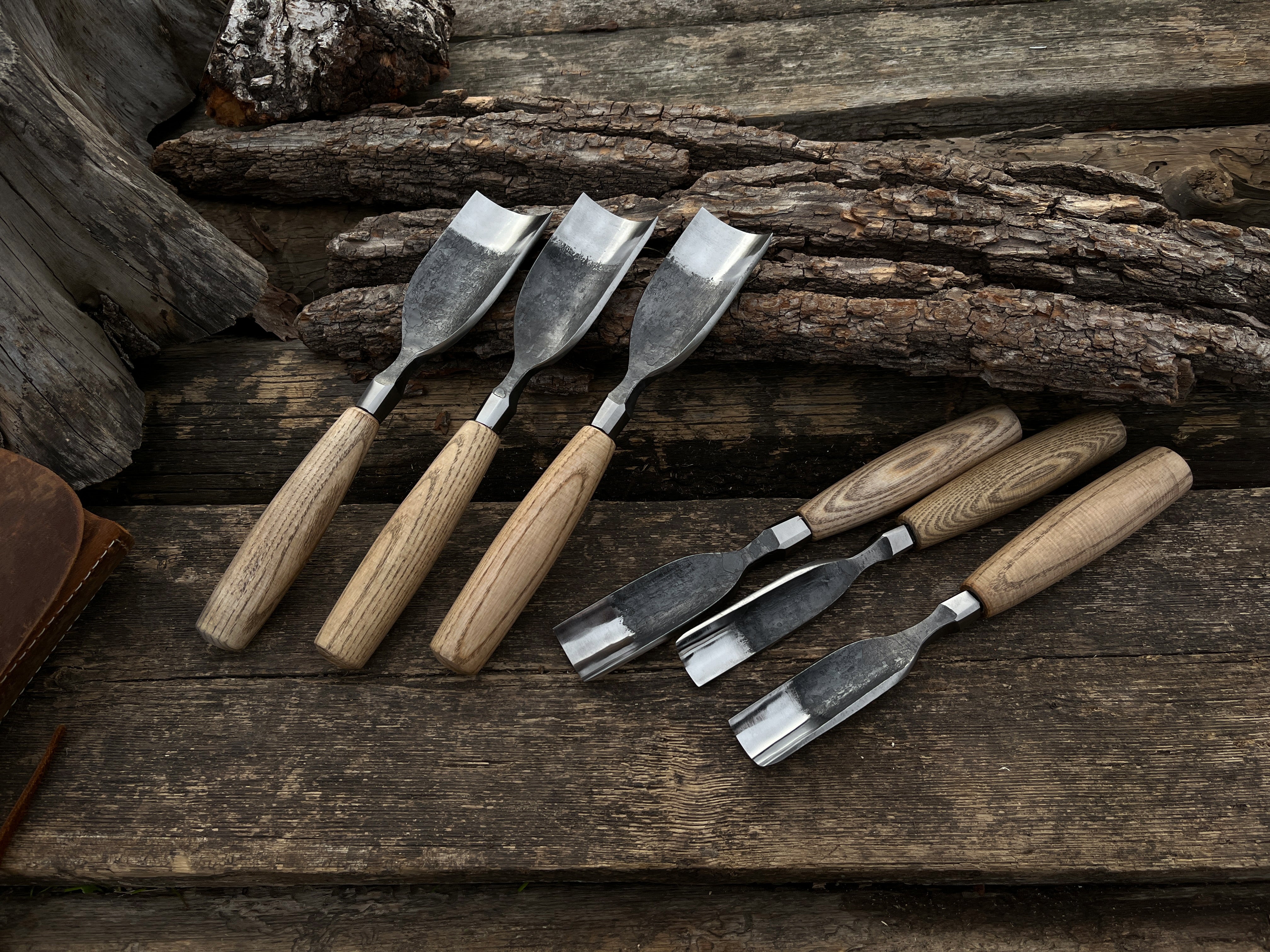 6-Piece Hand-Forged Straight Rounded Chisel Set - Forged Steel Tools