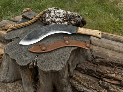 Hand-Forged Bushcraft Knife, 25 cm (9.8 inches) - Forged Steel Tools