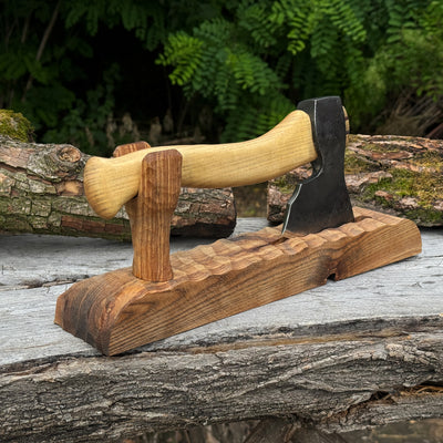 Handcrafted Wooden Axe Display Stand