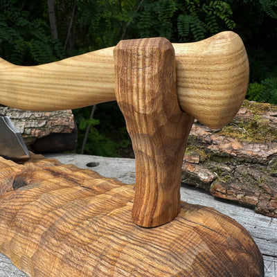 Handcrafted Wooden Axe Display Stand