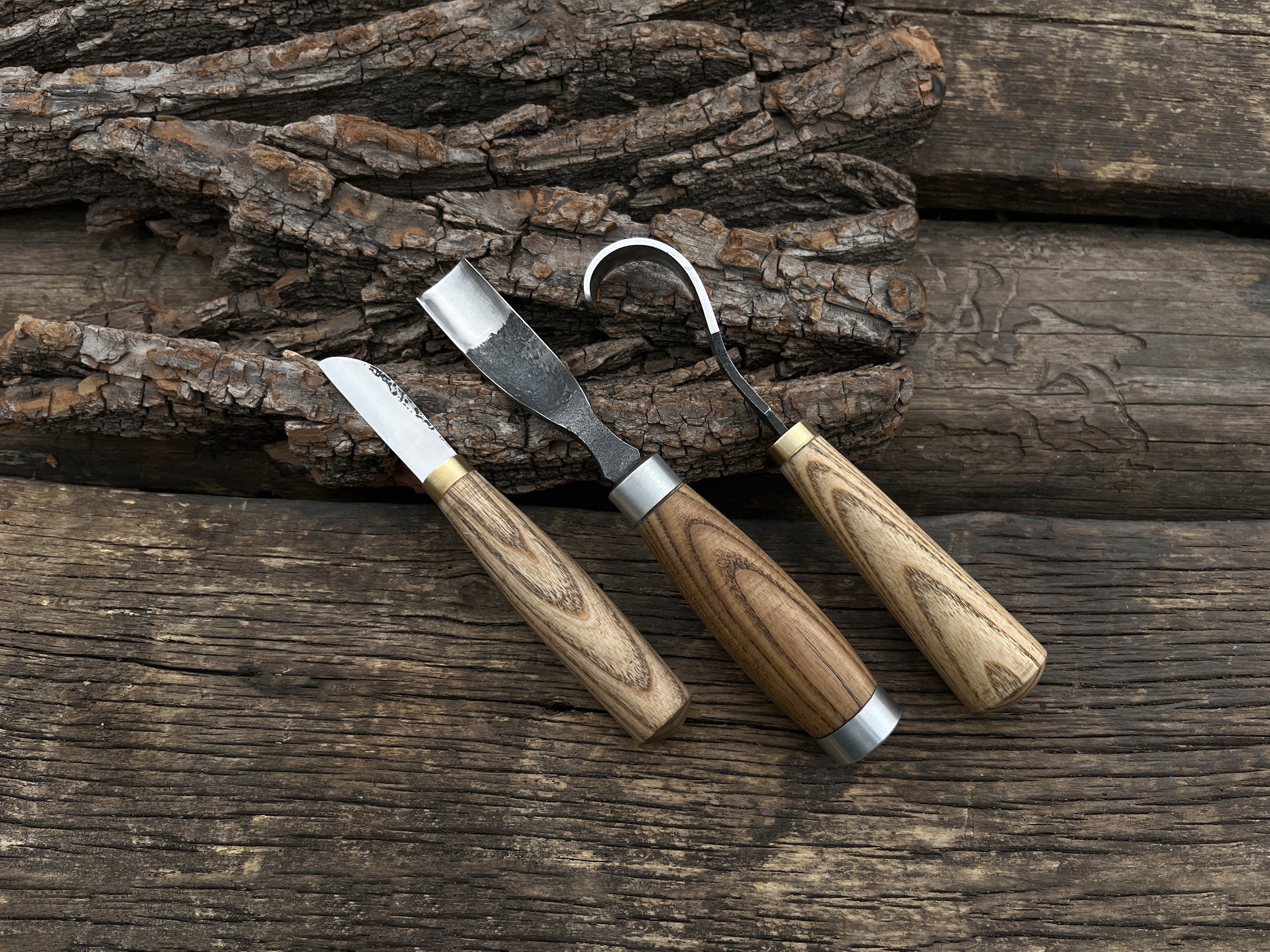 3-Piece Hand-Forged Spoon Carving Tool Set