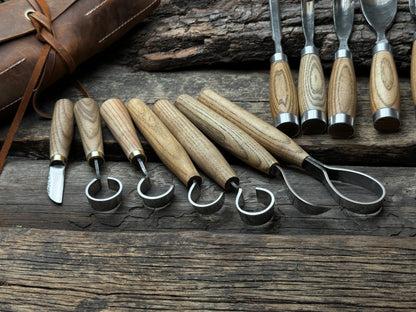 15-Piece Hand-Forged Wood Carving Tool Set - Forged Steel Tools