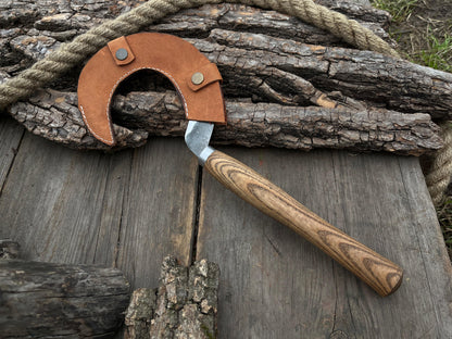 Hand-Forged Small Sickle, ⌀9 cm (3.5 inches) - Forged Steel Tools