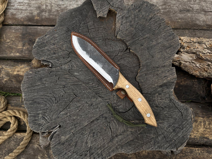 Hand-Forged Bushcraft Knife, 15.5 cm (6.1 inches) - Forged Steel Tools