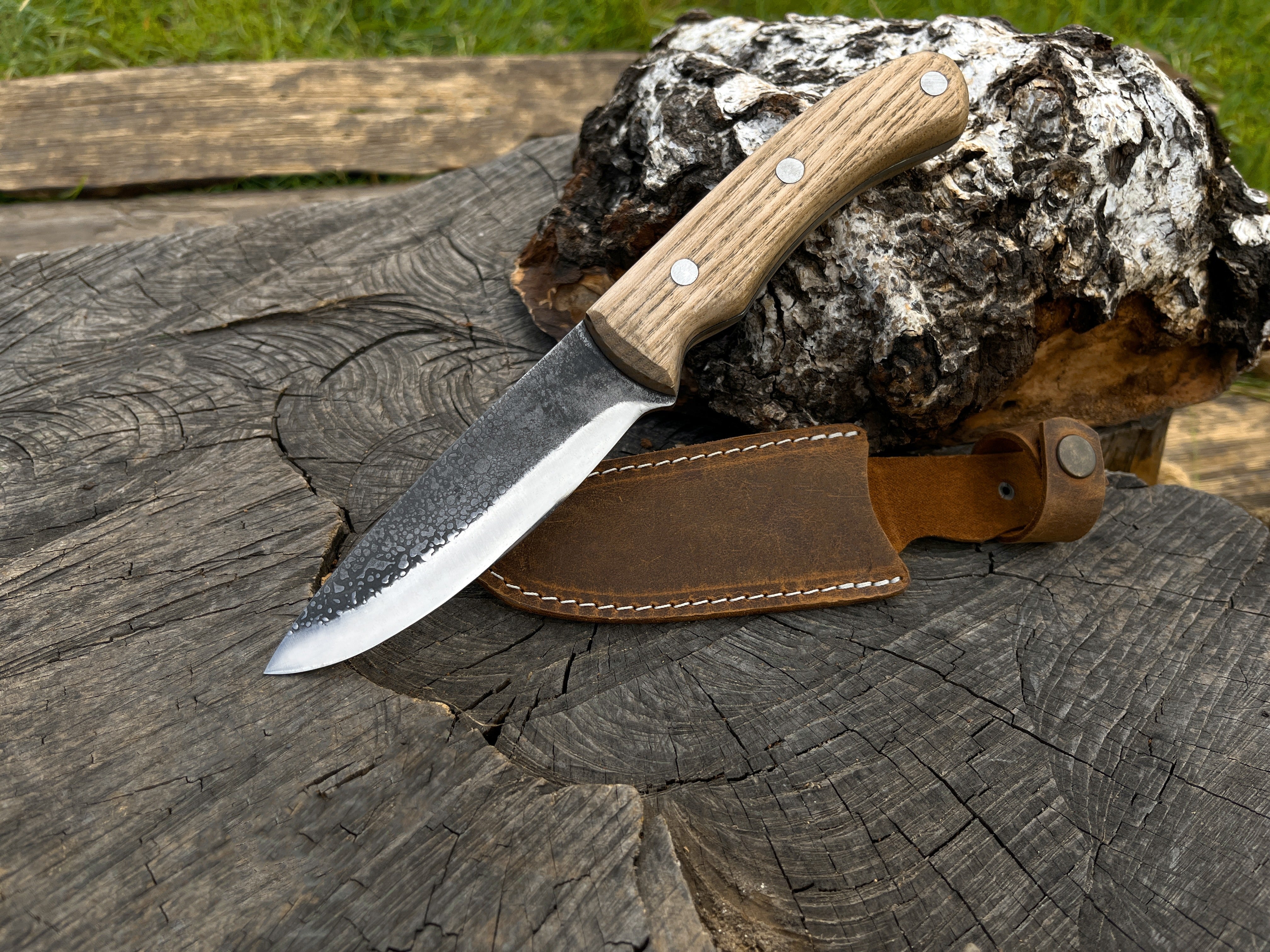 Hand-Forged Bushcraft Knife, 10 cm (3.9 inches) - Forged Steel Tools