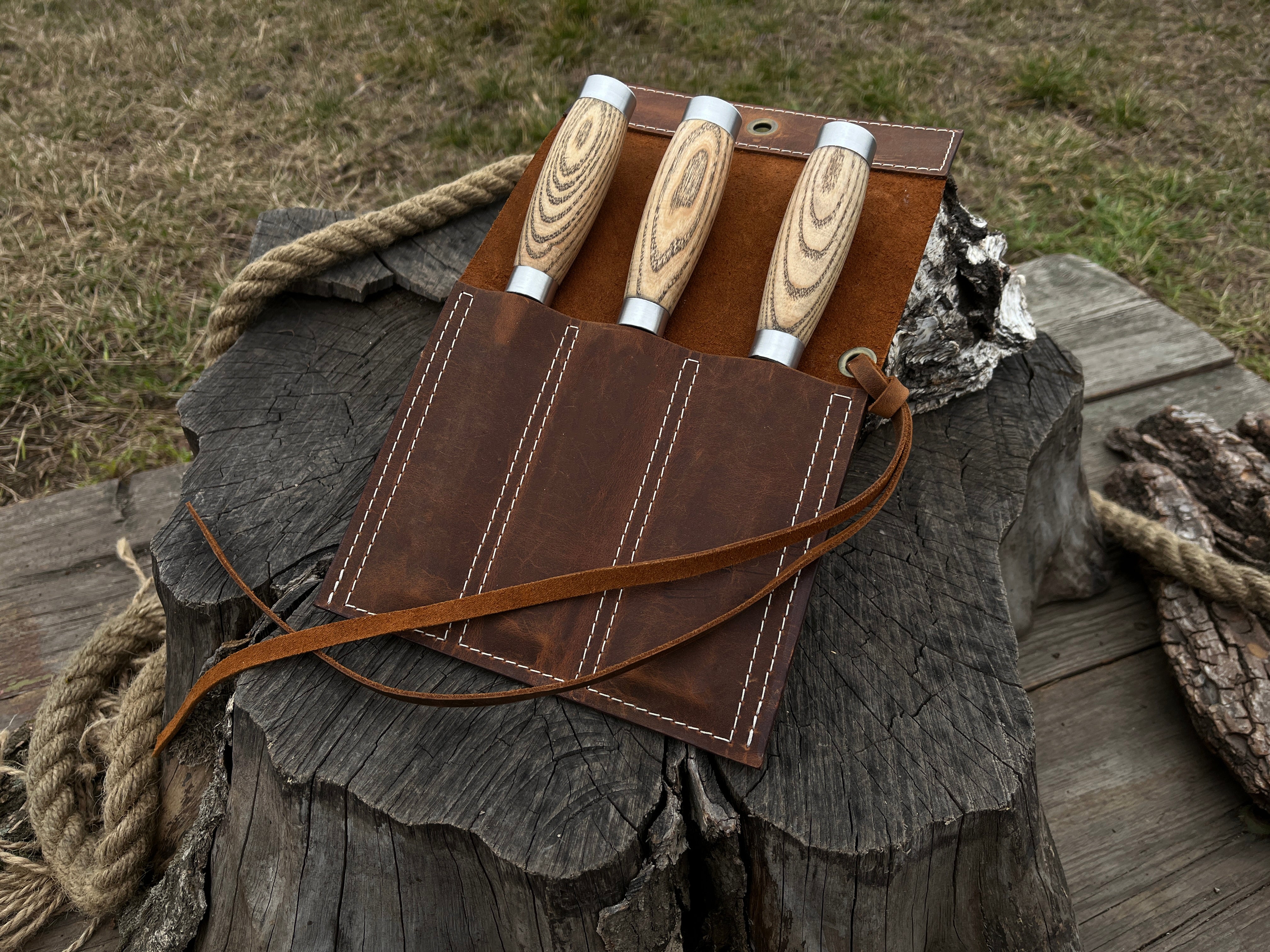 3-Piece Hand-Forged Wood Carving Chisels Set