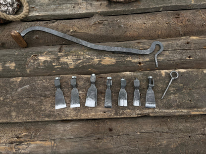 Hand-Forged Stock Knife with Attachments - Forged Steel Tools