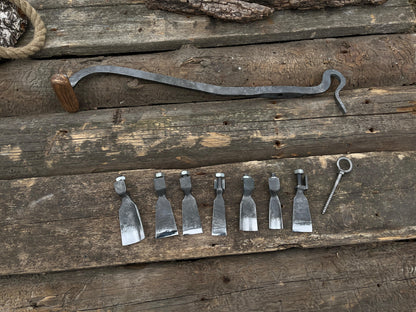 Hand-Forged Stock Knife with Attachments - Forged Steel Tools