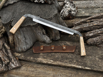 Hand-Forged Straight Drawknife, Blade - 25 cm (9.8 inches) - Forged Steel Tools