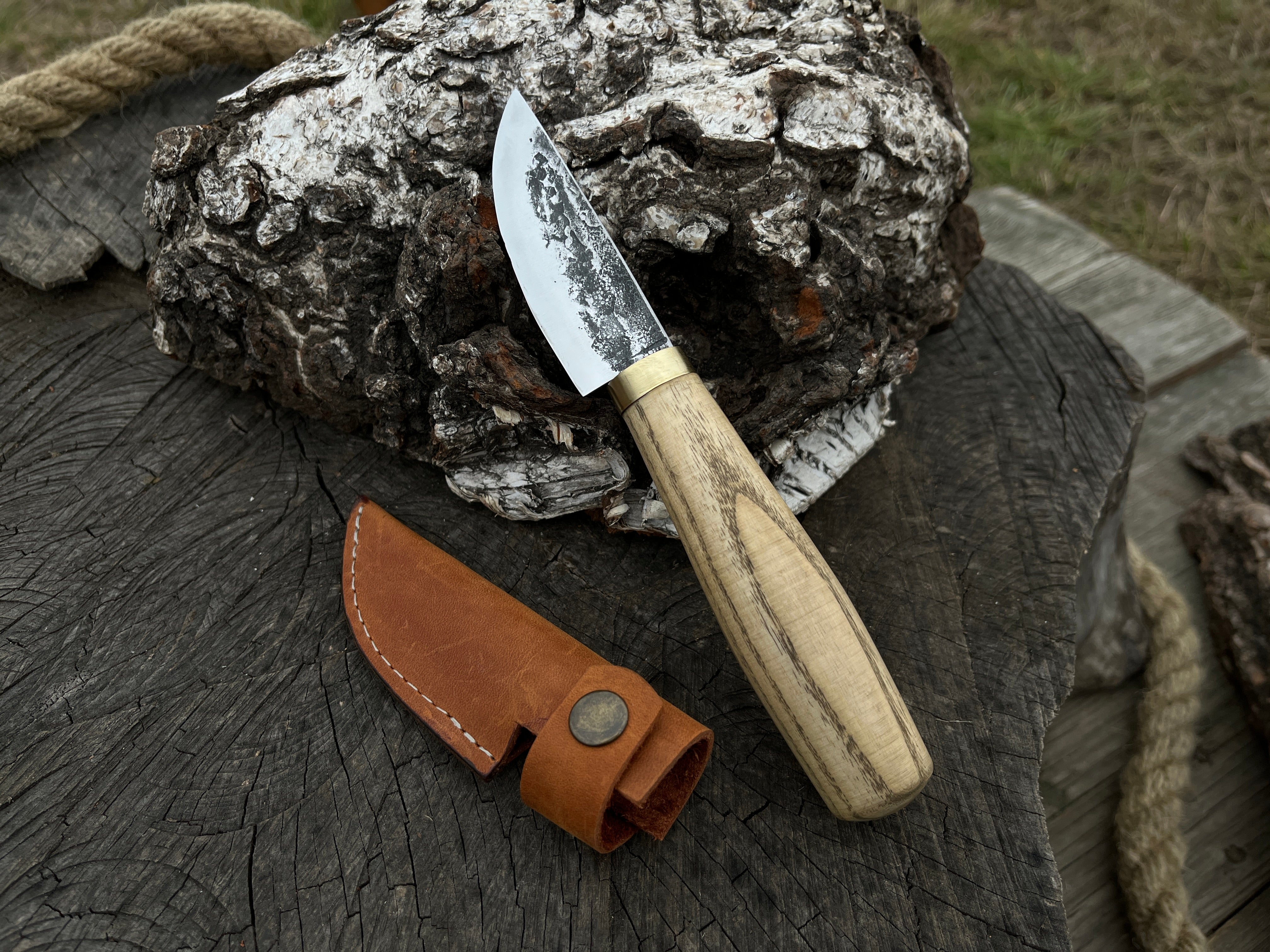 Hand-Forged Whittling Sloyd Knife, 7 cm (2.8 inches) - Forged Steel Tools