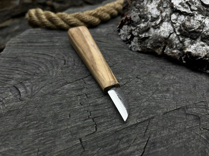 Hand-Forged Small Chip Carving Knife 2.5 cm (1 inch) - Forged Steel Tools