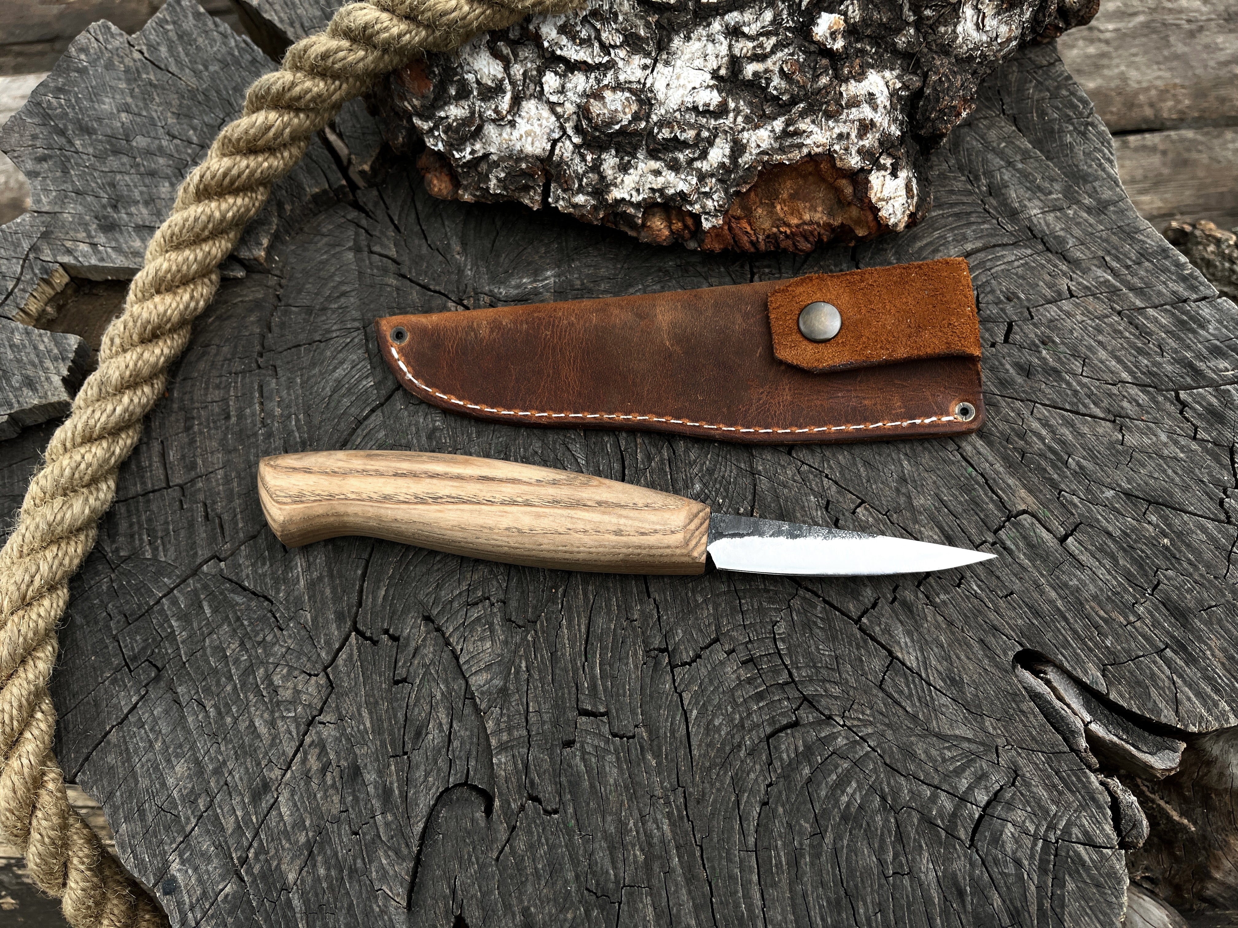 Hand-Forged Sloyd Knife, 8 cm (3.1 inches) - Forged Steel Tools