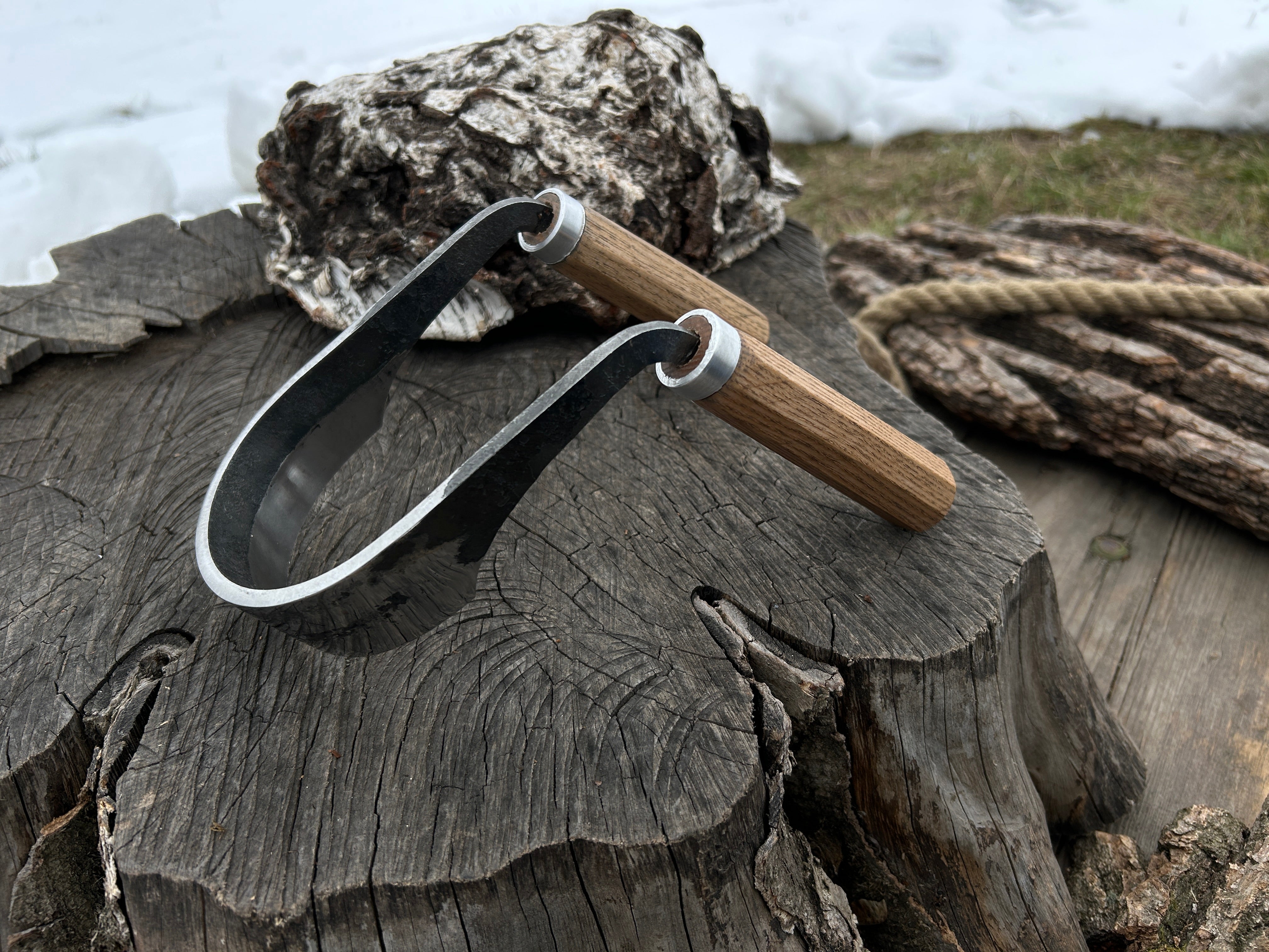 Hand-Forged Inshave Curved Drawknife, 9 cm (3.5 inches)