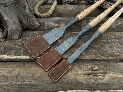 3-Piece Hand-Forged Long Timber Framing Chisel Set - Forged Steel Tools