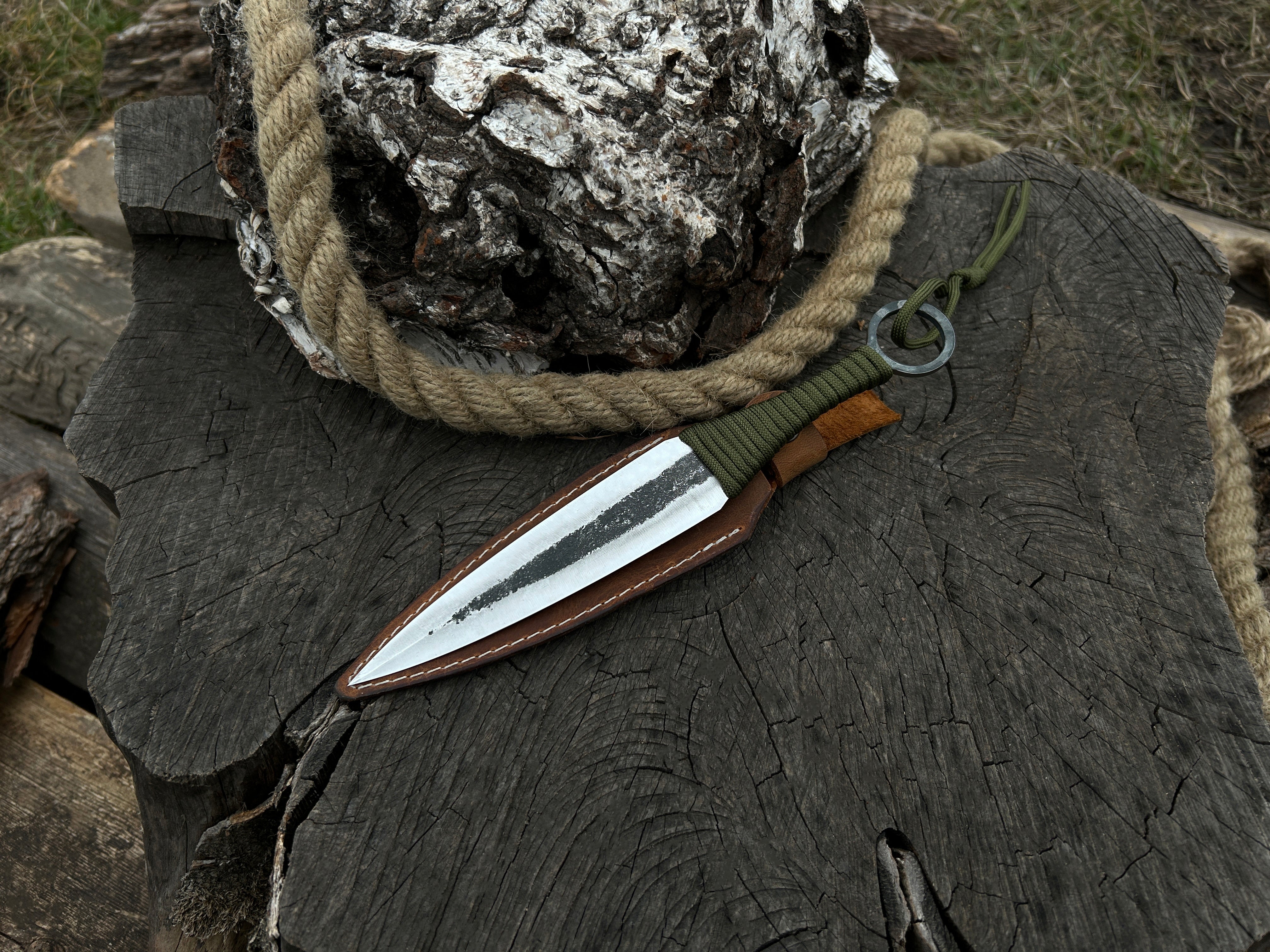 Hand-Forged Throwing Knife, Total Length - 22.5 cm (8.8 inches)