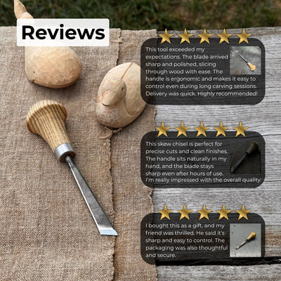 Angled Bevel Carving Chisel with Palm Handle – 10 mm (0.39 inches) - 9