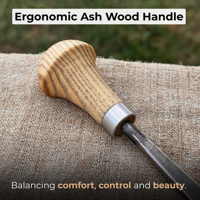Angled Bevel Carving Chisel with Palm Handle – 10 mm (0.39 inches) - 3