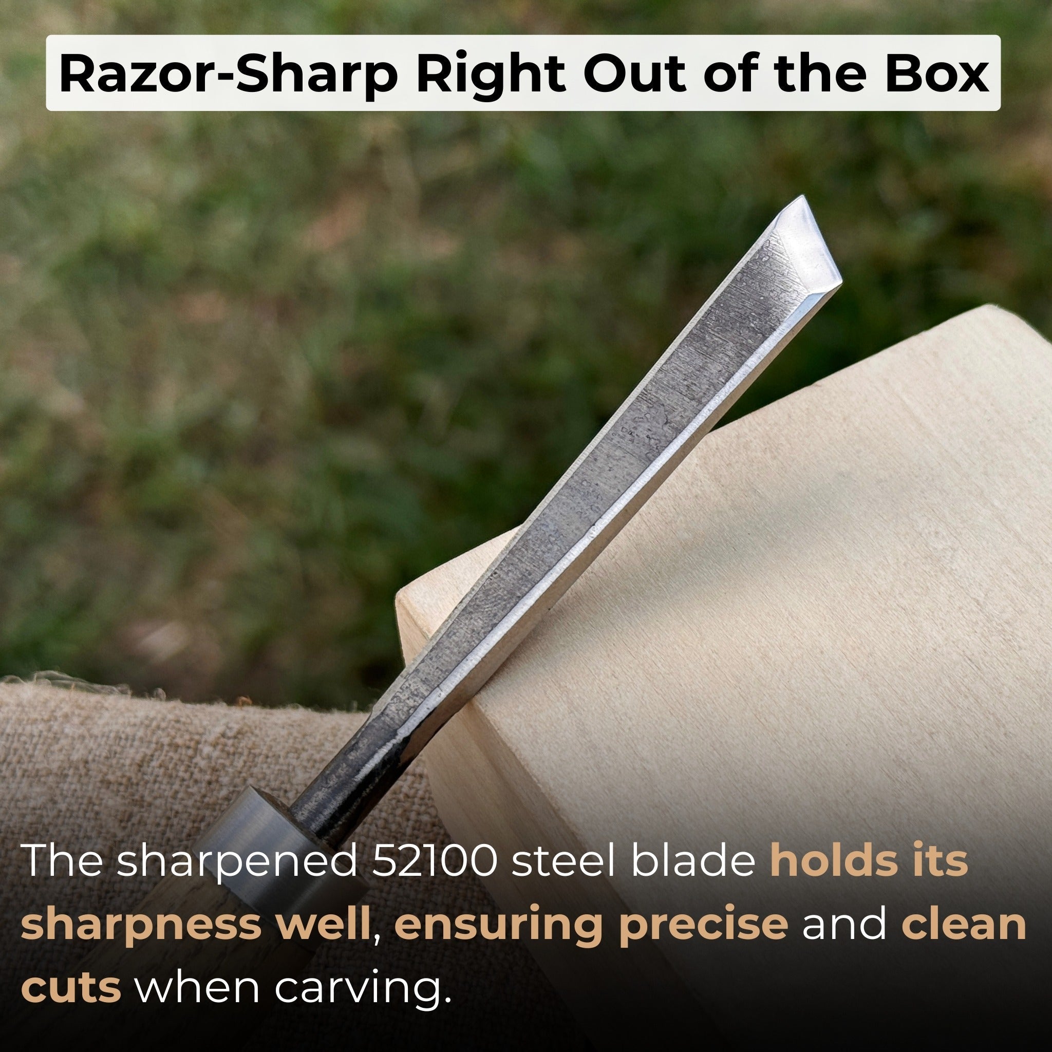 Angled Bevel Carving Chisel with Palm Handle – 10 mm (0.39 inches) - 2