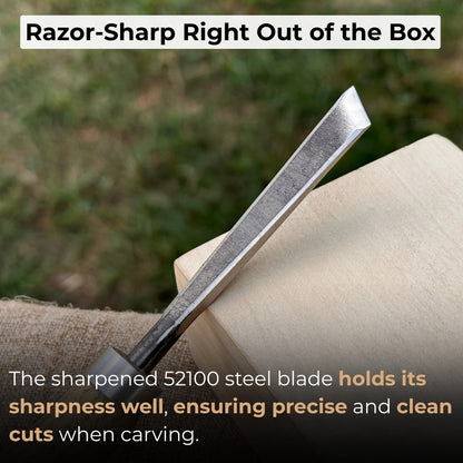 Angled Bevel Carving Chisel with Palm Handle – 10 mm (0.39 inches) - 2