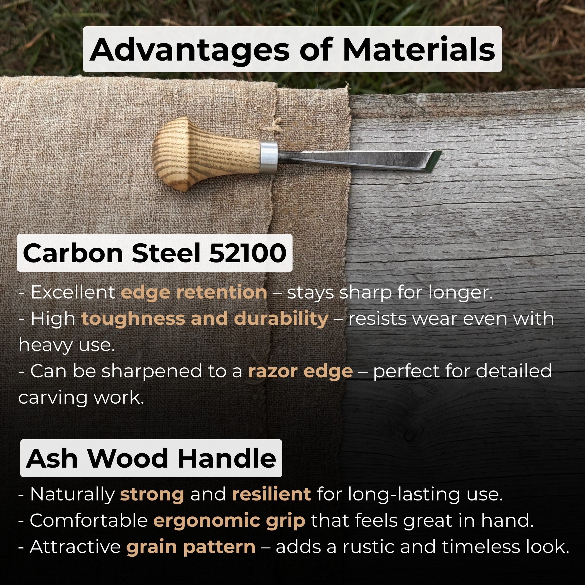 Angled Bevel Carving Chisel with Palm Handle – 10 mm (0.39 inches) - 4