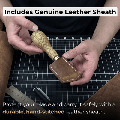 Angled Leather Skiving Knife, 3 cm (1.18 inches) - 5