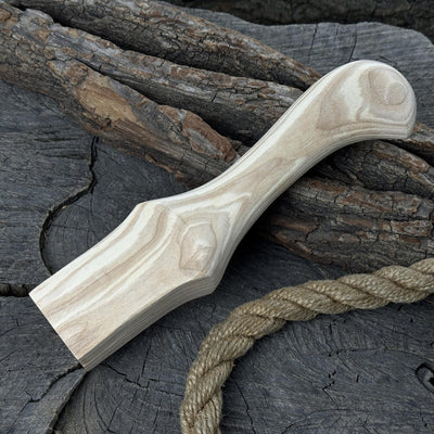 Ash Wood Handle for Adze or Axe, 23 cm (9.06 inches) with Red Oak Wedges - 9