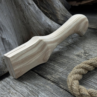 Ash Wood Handle for Adze or Axe, 23 cm (9.06 inches) with Red Oak Wedges - 5