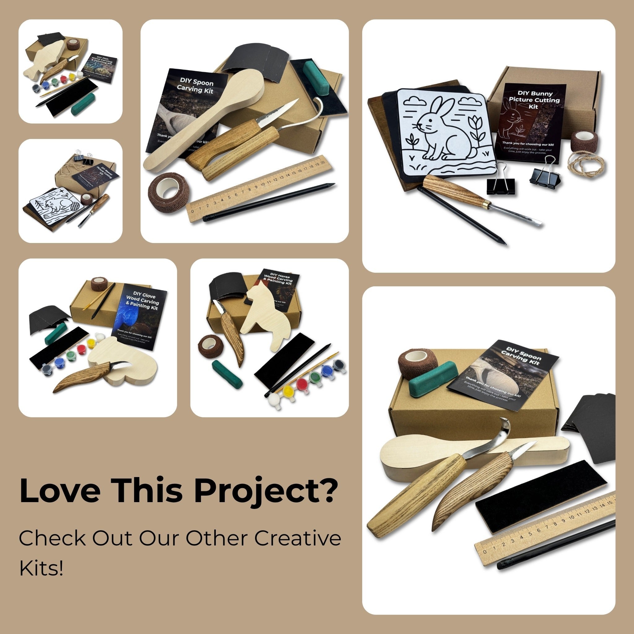 Beginner Heart Wood Carving & Painting Kit — Complete DIY Hobby Set for Adults and Kids - 10