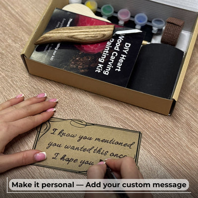 Beginner Heart Wood Carving & Painting Kit — Complete DIY Hobby Set for Adults and Kids - 4