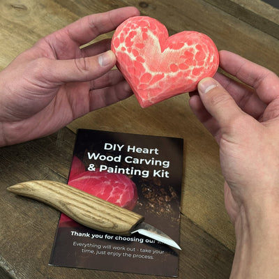 Beginner Heart Wood Carving & Painting Kit — Complete DIY Hobby Set for Adults and Kids - 10