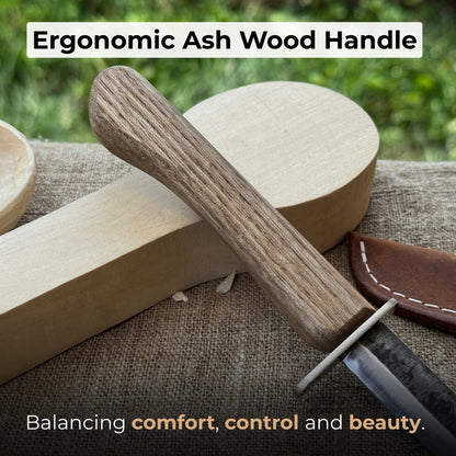 Beginner’s Woodcarving Knife with Leather Sheath, 6 cm (2.36 inches) - 3
