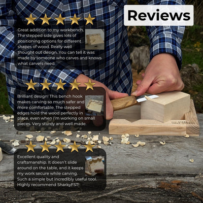 Bench Hook for Wood Carving and Chiseling – Handcrafted Wooden Work Support - 6