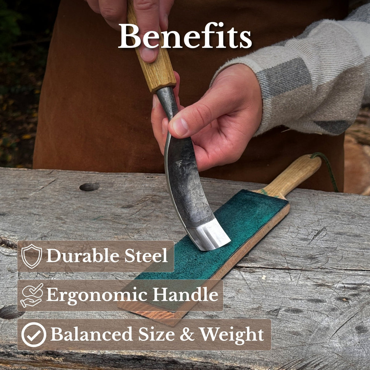 Bent Carving Gouge, 20 - 40 mm (0.8 - 1.6 inches) - 8