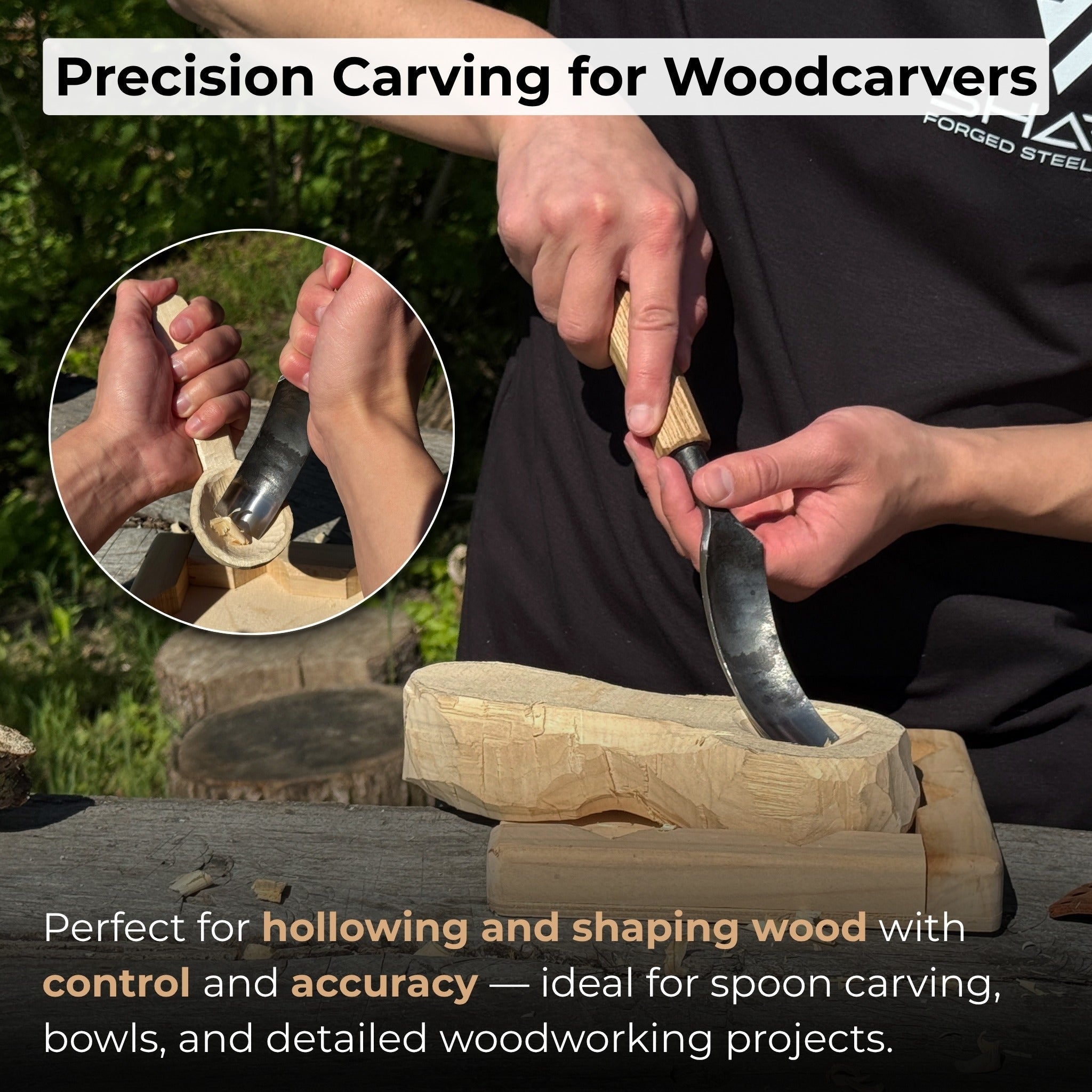 Bent Carving Gouge, 20 - 40 mm (0.8 - 1.6 inches) - 8