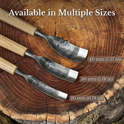 Bent Carving Gouge, 20 - 40 mm (0.8 - 1.6 inches) - 10