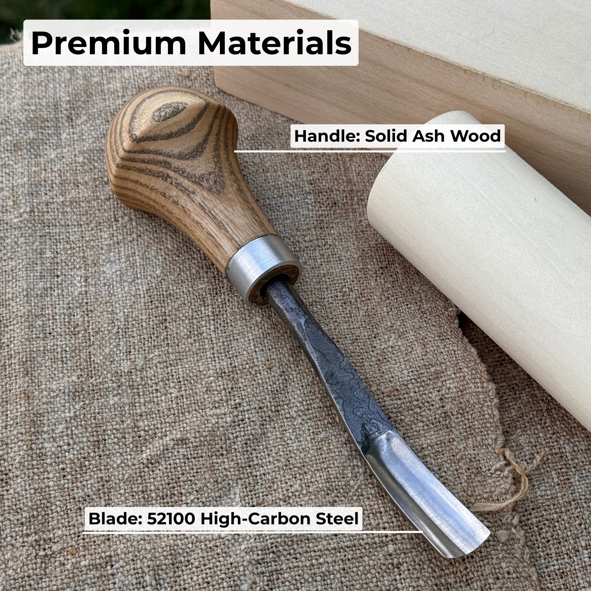 Bent Carving Gouge with Palm Handle – 8 mm / 12 mm (0.31 / 0.47 inches) - 7