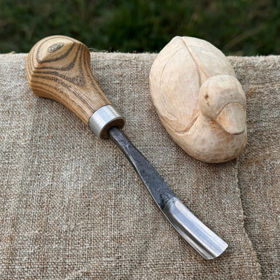 Bent Carving Gouge with Palm Handle – 8 mm / 12 mm (0.31 / 0.47 inches) - 1