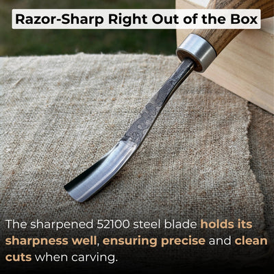 Bent Carving Gouge with Palm Handle – 8 mm / 12 mm (0.31 / 0.47 inches) - 2