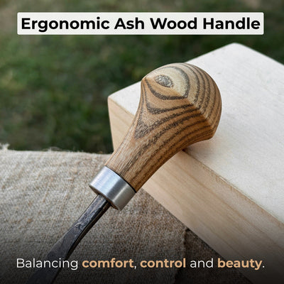 Bent Carving Gouge with Palm Handle – 8 mm / 12 mm (0.31 / 0.47 inches) - 3