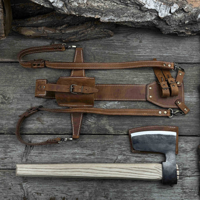 Carpenter’s Axe with Leather Shoulder Sheath, 0.84 kg (1.85 lb) - 2