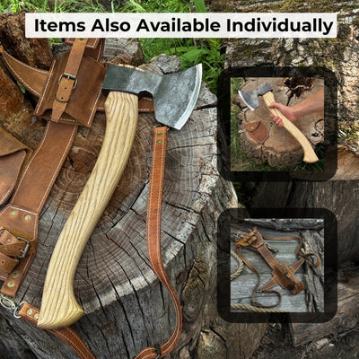 Chopping Axe with Leather Back Carry Pouch, 1.05 kg (2.2 lb) - 11