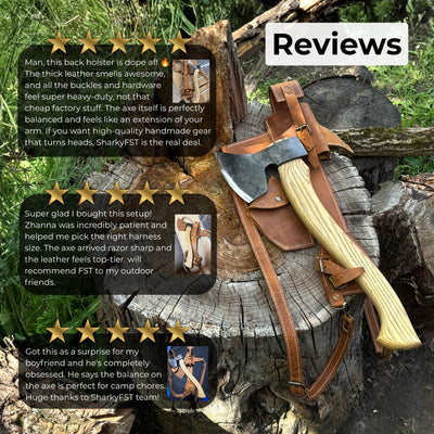 Chopping Axe with Leather Back Carry Pouch, 1.05 kg (2.2 lb) - 10