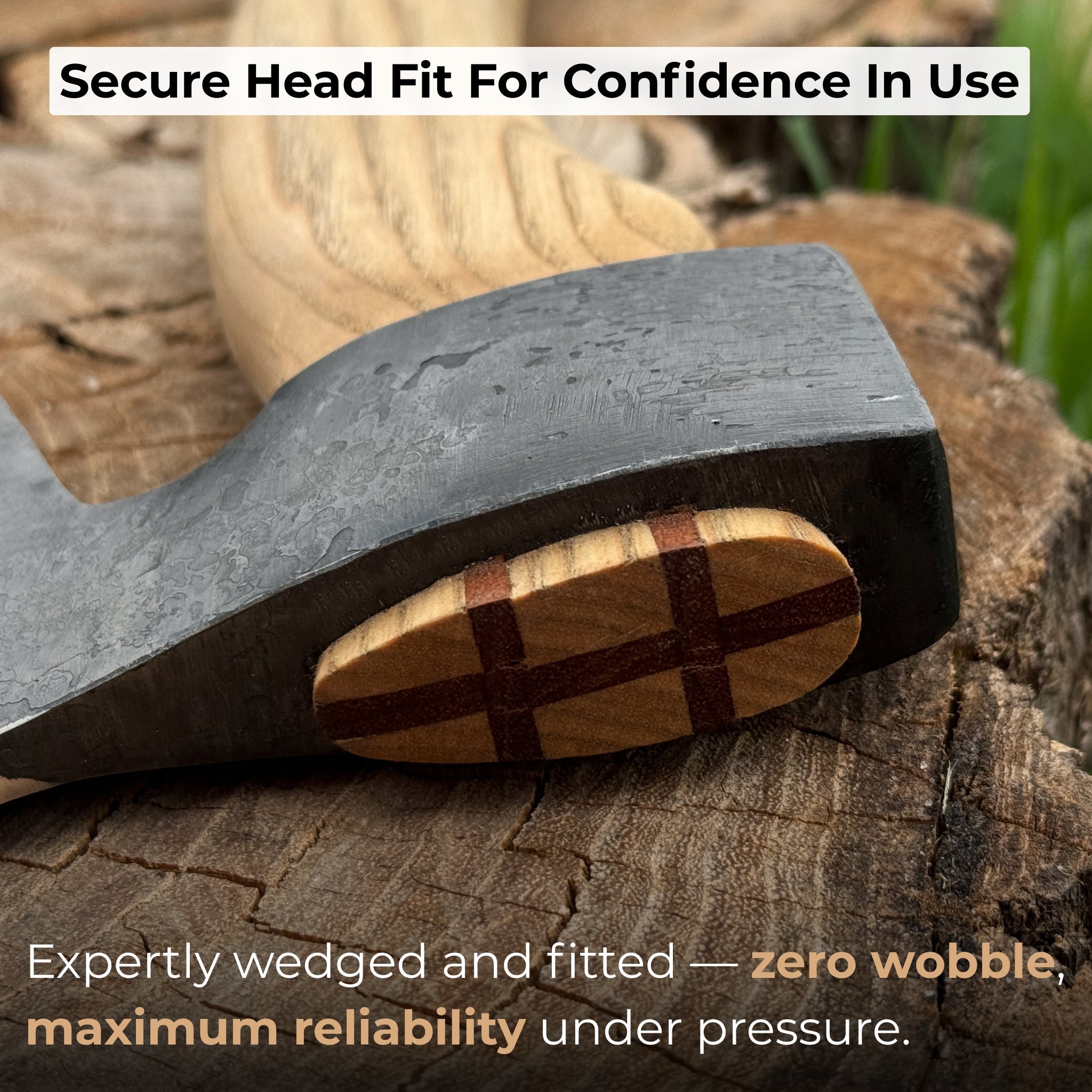 Chopping Axe with Leather Back Carry Pouch, 1.05 kg (2.2 lb) - 6