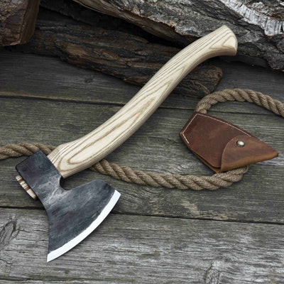 Chopping Axe with Leather Back Carry Pouch, 1.05 kg (2.2 lb) - 2