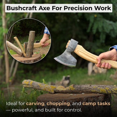 Chopping Axe with Leather Back Carry Pouch, 1.05 kg (2.2 lb) - 8