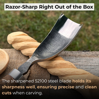 Curved Bowl Gouge, 10 - 45 mm (0.4 - 1.8 inches) - 2