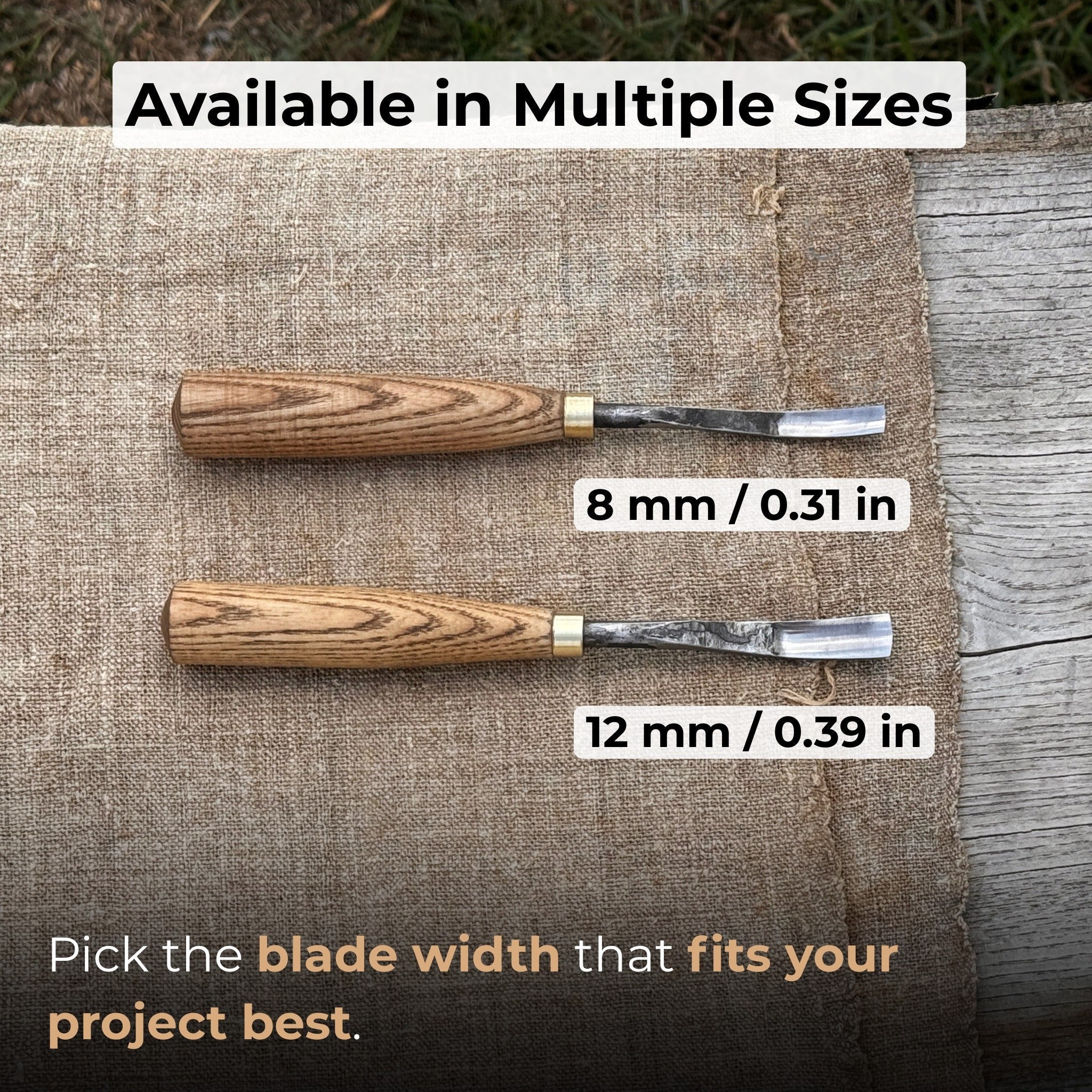 Curved Detail Carving Gouge – 8 mm / 12 mm (0.31 / 0.47 inches) - 6