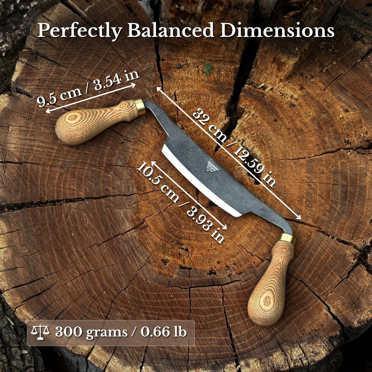 Curved Draw Knife (Push/Pull Shave), 10.5 cm (4.1 inch) Cutting Edge - 2