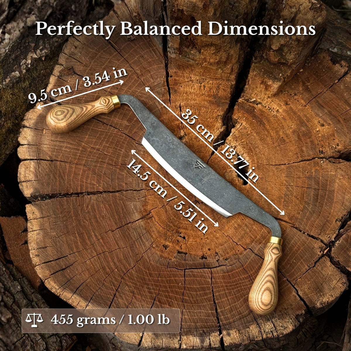 Curved Draw Knife (Push/Pull Shave), 14.5 cm (5.7 inch) Cutting Edge - 2