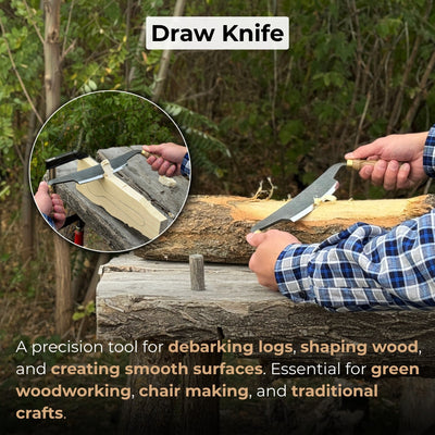 Curved Draw Knife (Push/Pull Shave), 14.5 cm (5.7 inch) Cutting Edge - 7